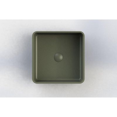 Arcqua Case waskom - 37x37cm - Vierkant - Cast marble Mat groen WAS396445