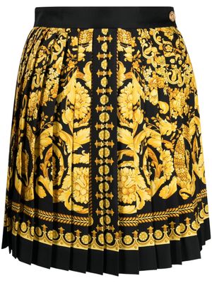 Versace jupe plissée à imprimé Barocco - Noir