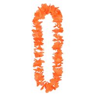 Boland Hawaii krans/slinger - Tropische kleuren oranje - Bloemen hals slingers   -
