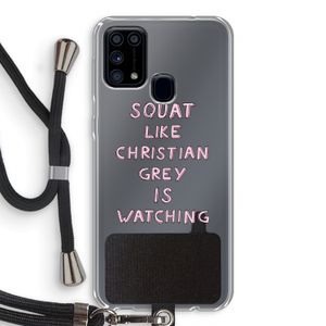 Christian Grey: Samsung Galaxy M31 Transparant Hoesje met koord