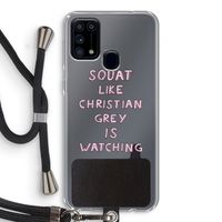 Christian Grey: Samsung Galaxy M31 Transparant Hoesje met koord