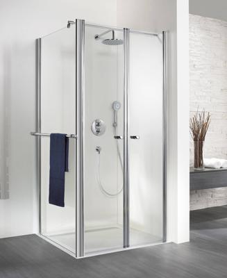 HSK Exklusiv Zijwand met handdoekhouder voor pendeldeur 90x200 cm Alu zilver mat / Helder glas