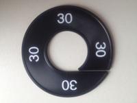 Maatring 9cm zwart/wit 30