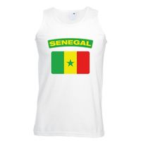 Singlet shirt/ tanktop Senegalese vlag wit heren 2XL  -