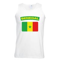 Singlet shirt/ tanktop Senegalese vlag wit heren 2XL  - - thumbnail