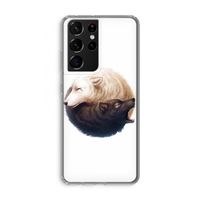 Yin Yang Wolves: Samsung Galaxy S21 Ultra Transparant Hoesje