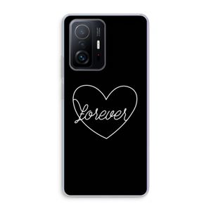 Forever heart black: Xiaomi 11T Transparant Hoesje