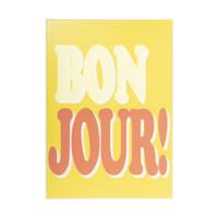 Poster met lijst bonjour - geel/rood - 70x50 cm Poster met lijst bonjour - geel/rood - 70x50 cm