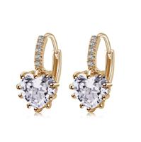 Schattig hart echte 925 Sterling Zilver Zirkonia stenen oorbellen