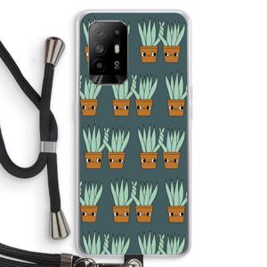 Sansevieria: Oppo A94 5G Transparant Hoesje met koord