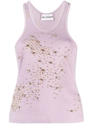 DES PHEMMES débardeur nervuré à ornements en cristal - Violet