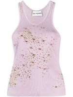 DES PHEMMES débardeur nervuré à ornements en cristal - Violet