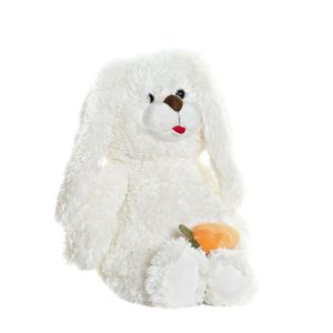 Konijn/haas wit knuffeldier van zachte pluche -  28 cm staand - wit   -