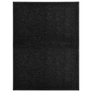 VidaXL Deurmat wasbaar 90x120 cm zwart