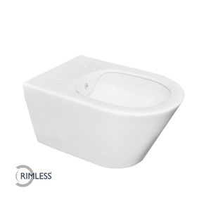 Wiesbaden Wandcloset Luxe Rimless 53 cm Inclusief Bidet-functie Mat Wit