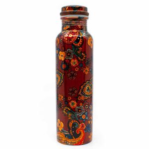 Spiru Koperen Waterfles Floral Painting geprint - 900 ml