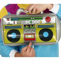 Foute 80s/90s party opblaasbare radio - retro stijl - 40 x 20 cm - disco feest accessoires - thumbnail