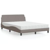 Bed met matras "Dover" stof taupe 140x190 cm
