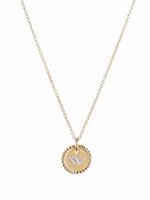 David Yurman collier en or 18ct à pendentif Initial W orné de diamants