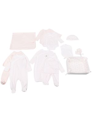 POLO RALPH LAUREN KIDS pyjama rayé à logo brodé - Rose