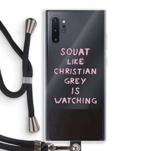 Christian Grey: Samsung Galaxy Note 10 Plus Transparant Hoesje met koord