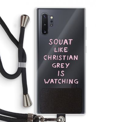 Christian Grey: Samsung Galaxy Note 10 Plus Transparant Hoesje met koord