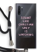 Christian Grey: Samsung Galaxy Note 10 Plus Transparant Hoesje met koord