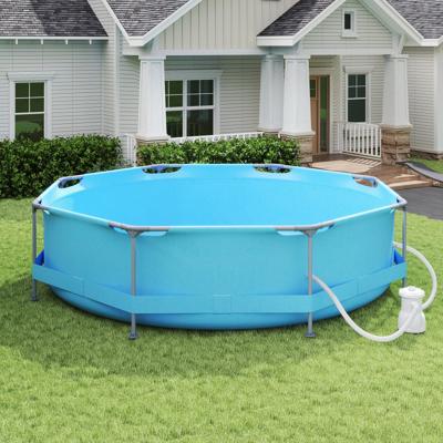 Opzetzwembad 3 M x 76 CM Rond Buitenframe met Filterpomp 4383 L Watercapaciteit Tuinpool voor Volwassenen