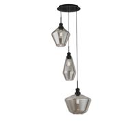 Searchlight Vide hanglampMia 3-lichts zwart met smoke glas - 5423-3BK