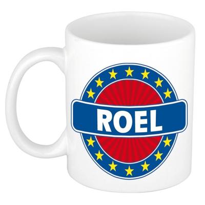 Roel voornaam koffiemok - beker - wit/blauw - 300 ml - Cadeau - Heren - Collega - Vaderdag Roel voornaam koffiemok - beker - wit/blauw - 300 ml - Cadeau - Heren - Collega - Vaderdag