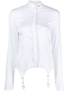 Maison Close chemise en popeline à bretelles - Blanc