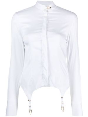 Maison Close chemise en popeline à bretelles - Blanc