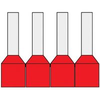 Geïsoleerde HaspelAdereindhulzen 1,50qmm Rood penlengte= 8mm