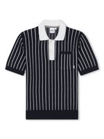 BOSS Kidswear pinstripe-print cotton polo shirt - Bleu