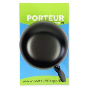 Porteur Bel ding dong groot mat zwart