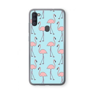 Anything Flamingoes: Samsung Galaxy A11 Transparant Hoesje