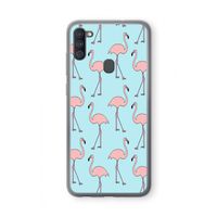 Anything Flamingoes: Samsung Galaxy A11 Transparant Hoesje