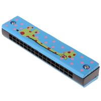 Houten 16-holes Double-Row mond harmonica voor beginners kleur: Blue Giraffe
