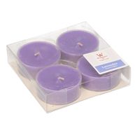 4x Lavendelbloesem geur grote waxinelichten/theelichten 9 branduren