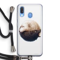 Yin Yang Wolves: Samsung Galaxy A40 Transparant Hoesje met koord