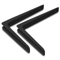 Set van 2x stuks planksteunen/ plankdragers zwart gelakt aluminium 25 x 20 cm tot 50 kilo - Plankdragers - thumbnail