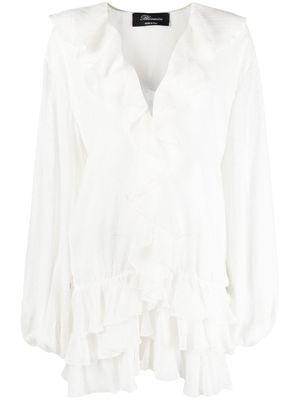 Blumarine blouse à volants - Blanc