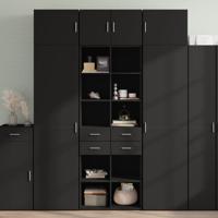Opbergkast 70x42,5x225 cm bewerkt hout zwart