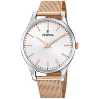 Festina F20506/1 Horloge Boyfriend staal zilver- en rosekleurig 34 mm