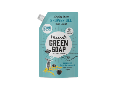 Marcel&apos;s Green Soap Shower gel - mimosa & zwarte bes - navulling - 500ml