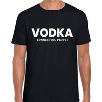 Vodka drank tekst t-shirt zwart voor heren