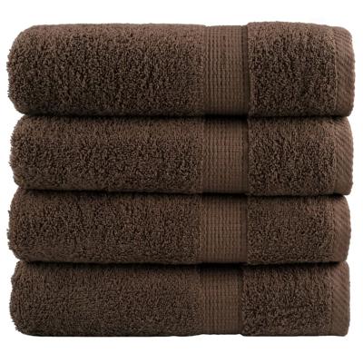 VidaXL Badhanddoeken solund 4 st 600 g/m² 70x140 cm bruin