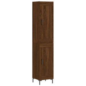 vidaXL Hoge kast 34,5x34x180 cm bewerkt hout bruin eikenkleur