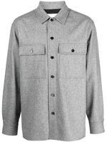 Jil Sander surchemise en laine à manches longues - Gris - thumbnail