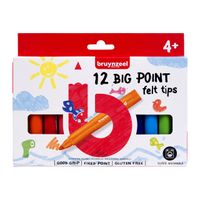 Viltstift Bruynzeel Kids big point blister Ãƒ 12 kleuren